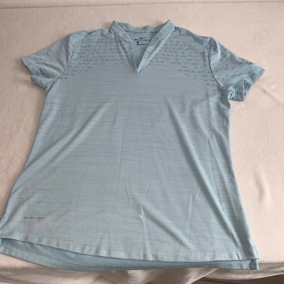 Nike Dri-FIT Active Top Athletic T-Shirt V-Neck Short Sleeve Blue Size large - Picture 7 of 9